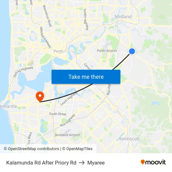 Kalamunda Rd After Priory Rd to Myaree map
