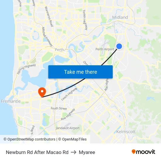 Newburn Rd After Macao Rd to Myaree map