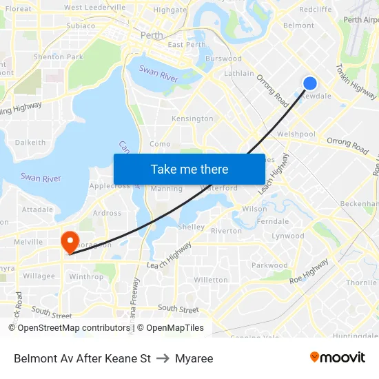 Belmont Av After Keane St to Myaree map