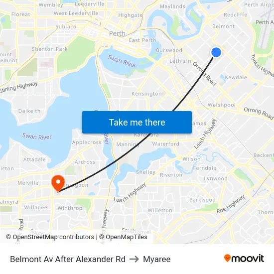 Belmont Av After Alexander Rd to Myaree map