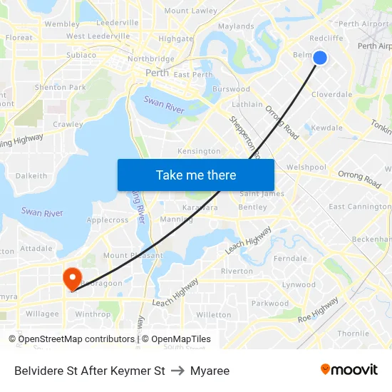 Belvidere St After Keymer St to Myaree map