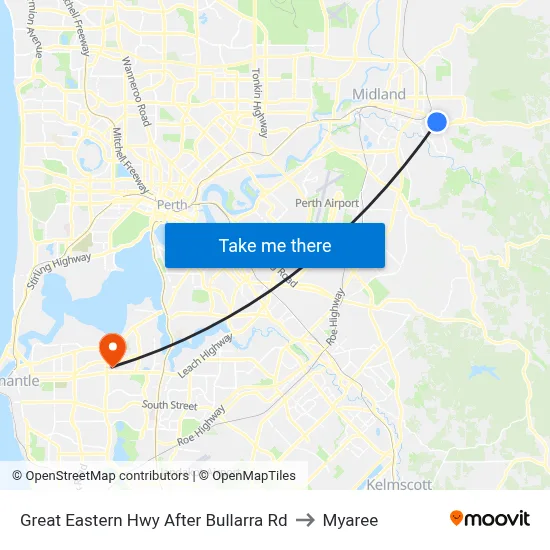 Great Eastern Hwy After Bullarra Rd to Myaree map