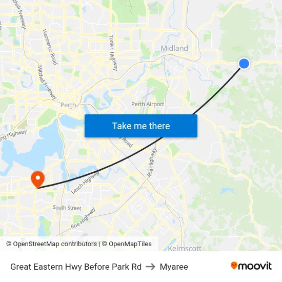 Great Eastern Hwy Before Park Rd to Myaree map