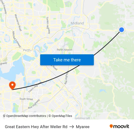 Great Eastern Hwy After Weller Rd to Myaree map