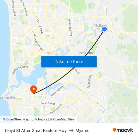 Lloyd St After Great Eastern Hwy to Myaree map