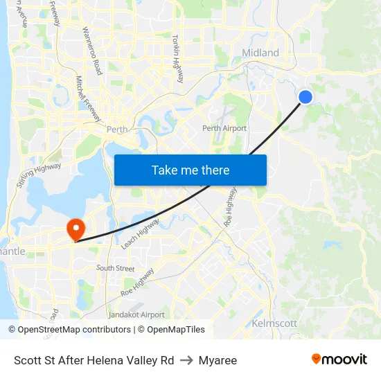 Scott St After Helena Valley Rd to Myaree map