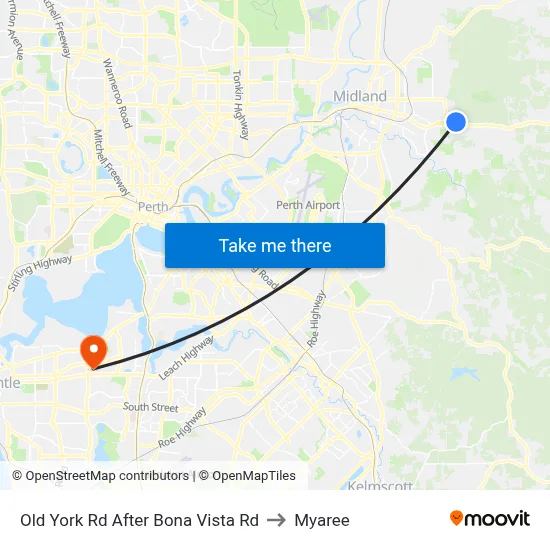 Old York Rd After Bona Vista Rd to Myaree map