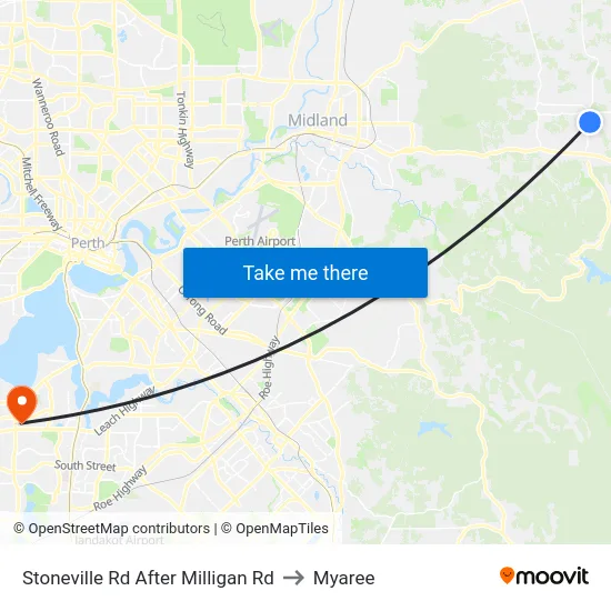 Stoneville Rd After Milligan Rd to Myaree map