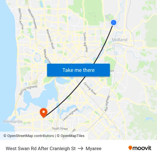 West Swan Rd After Cranleigh St to Myaree map