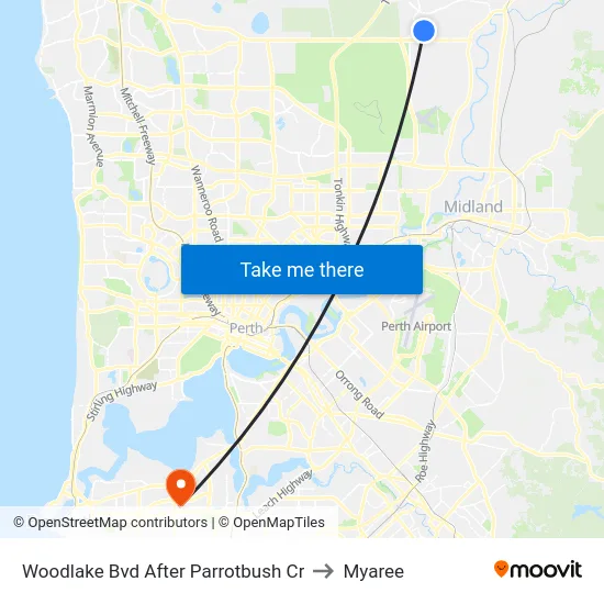 Woodlake Bvd After Parrotbush Cr to Myaree map