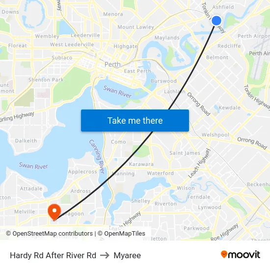 Hardy Rd After River Rd to Myaree map