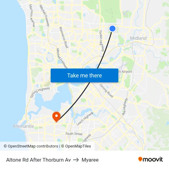 Altone Rd After Thorburn Av to Myaree map