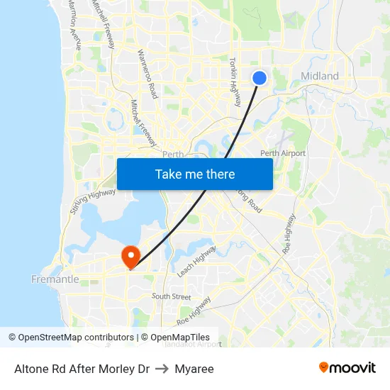 Altone Rd After Morley Dr to Myaree map