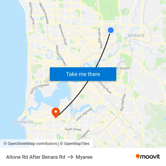 Altone Rd After Benara Rd to Myaree map