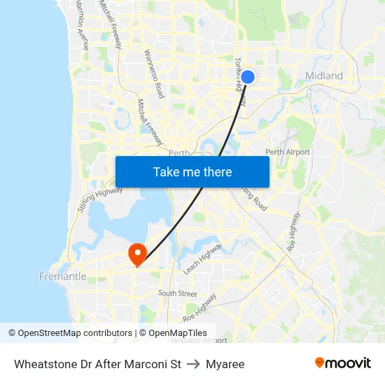 Wheatstone Dr After Marconi St to Myaree map