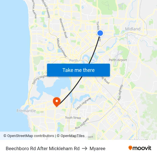 Beechboro Rd After Mickleham Rd to Myaree map