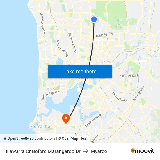Illawarra Cr Before Marangaroo Dr to Myaree map