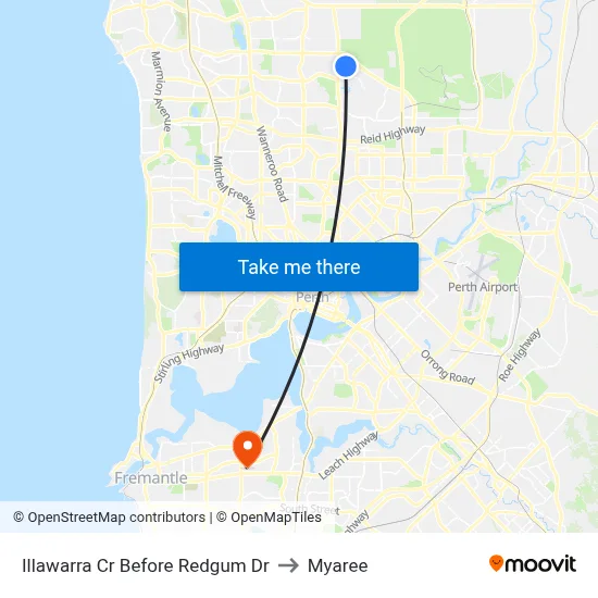 Illawarra Cr Before Redgum Dr to Myaree map