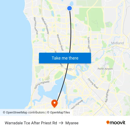 Warradale Tce After Priest Rd to Myaree map