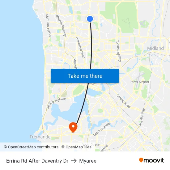Errina Rd After Daventry Dr to Myaree map