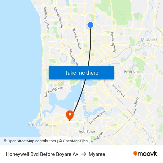 Honeywell Bvd Before Boyare Av to Myaree map