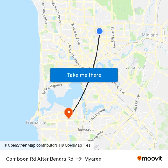 Camboon Rd After Benara Rd to Myaree map