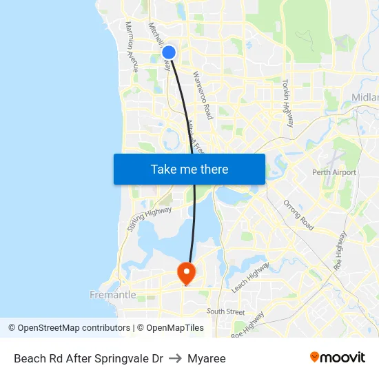 Beach Rd After Springvale Dr to Myaree map