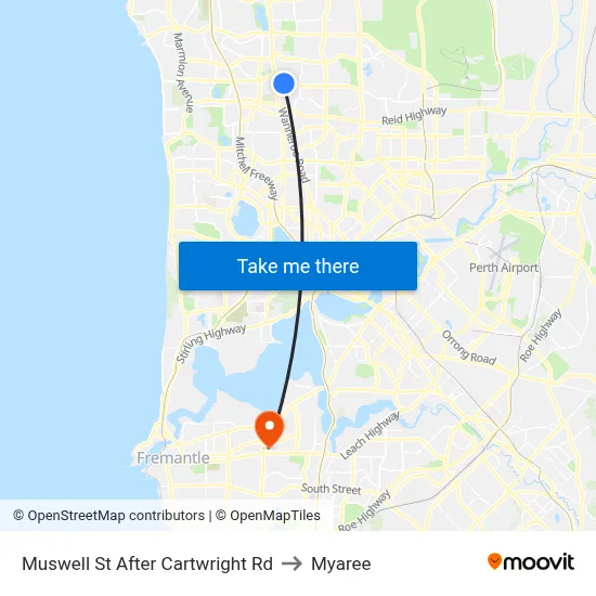 Muswell St After Cartwright Rd to Myaree map