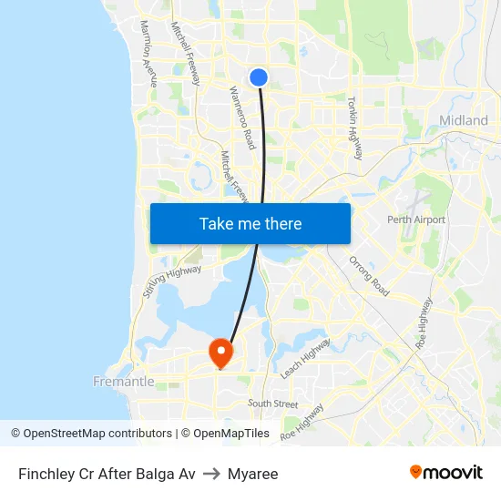 Finchley Cr After Balga Av to Myaree map