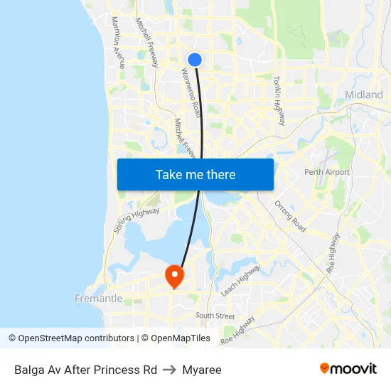Balga Av After Princess Rd to Myaree map