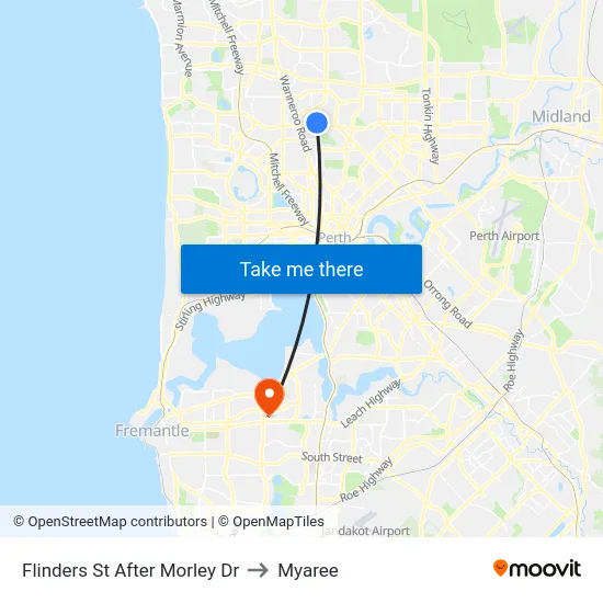Flinders St After Morley Dr to Myaree map