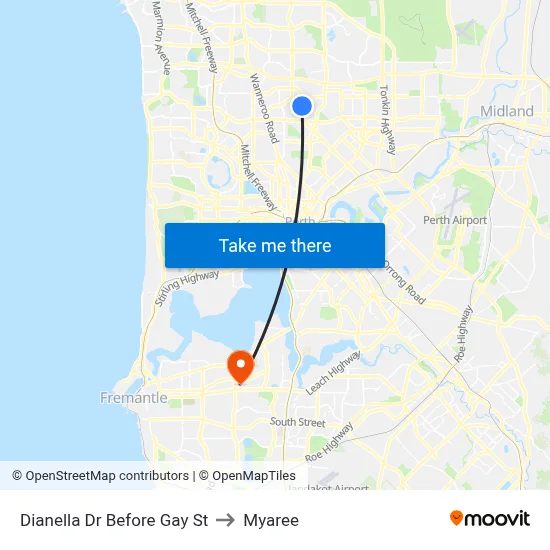 Dianella Dr Before Gay St to Myaree map