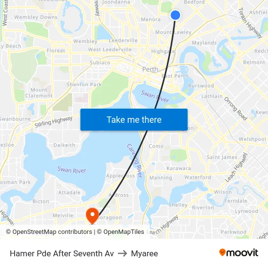 Hamer Pde After Seventh Av to Myaree map