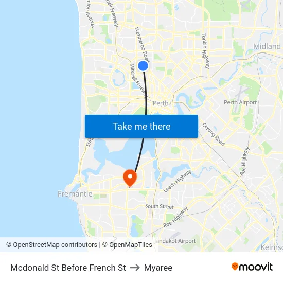 Mcdonald St Before French St to Myaree map