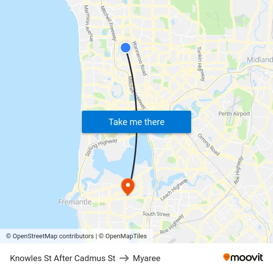 Knowles St After Cadmus St to Myaree map