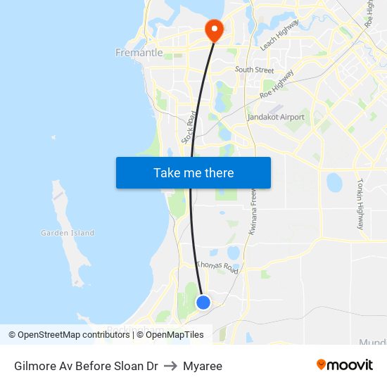 Gilmore Av Before Sloan Dr to Myaree map