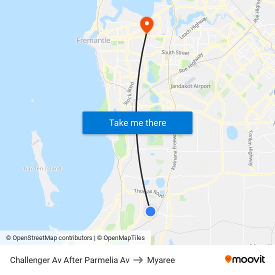 Challenger Av After Parmelia Av to Myaree map