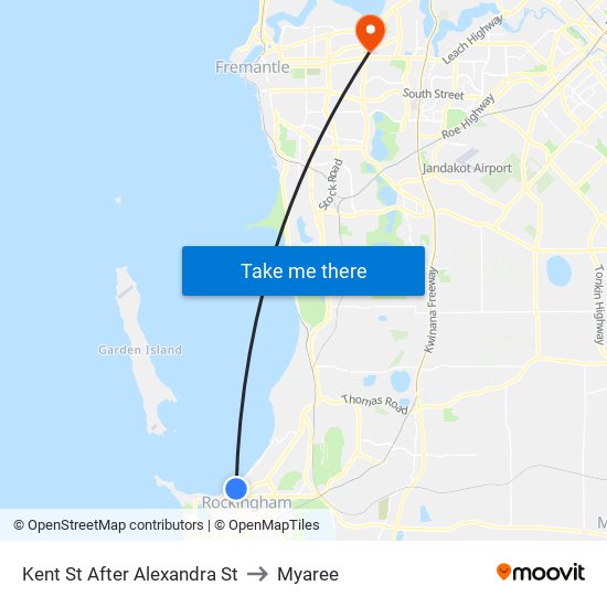 Kent St After Alexandra St to Myaree map