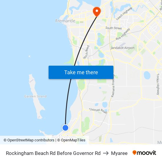 Rockingham Beach Rd Before Governor Rd to Myaree map