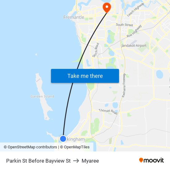 Parkin St Before Bayview St to Myaree map