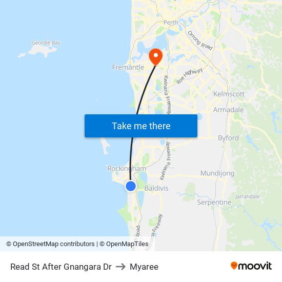 Read St After Gnangara Dr to Myaree map