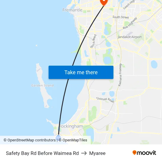 Safety Bay Rd Before Waimea Rd to Myaree map