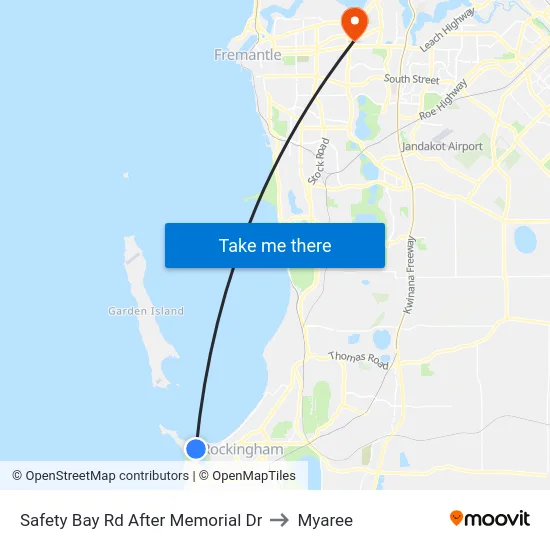 Safety Bay Rd After Memorial Dr to Myaree map