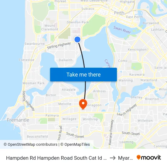 Hampden Rd Hampden Road South Cat Id 128 to Myaree map