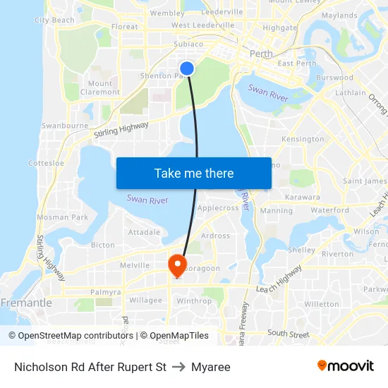 Nicholson Rd After Rupert St to Myaree map