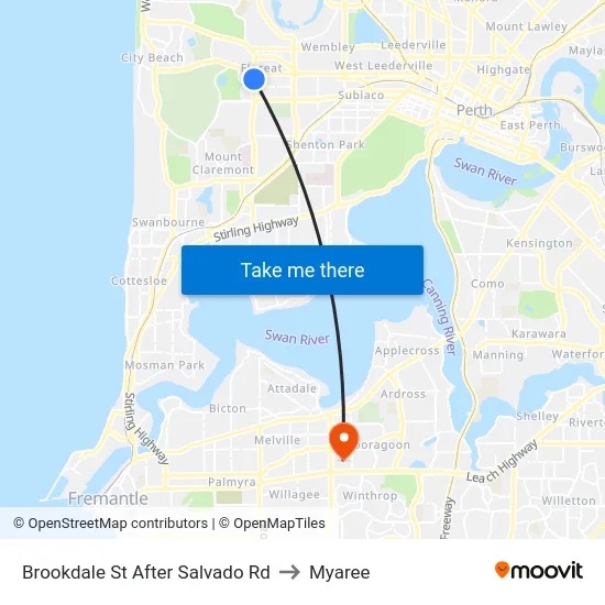 Brookdale St After Salvado Rd to Myaree map
