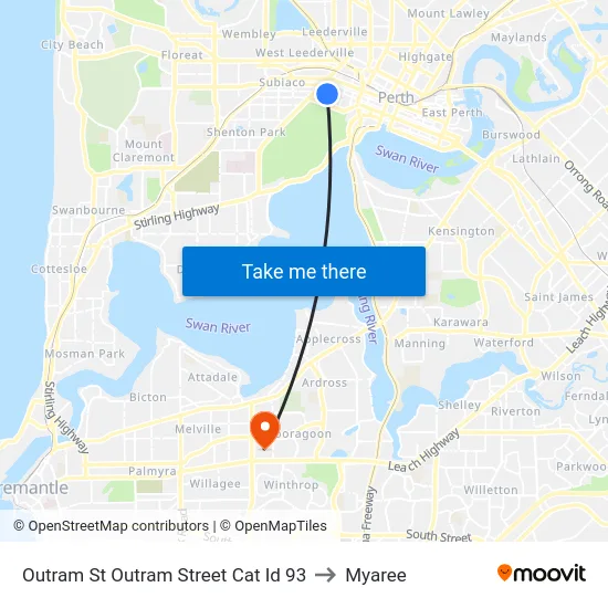 Outram St Outram Street Cat Id 93 to Myaree map