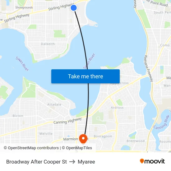 Broadway  After Cooper St to Myaree map