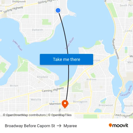 Broadway   Before Caporn St to Myaree map