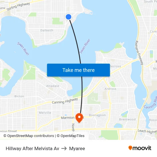 Hillway   After Melvista Av to Myaree map